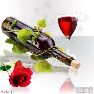 Tranh psd bếp ly rượu nho treo tường