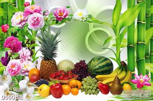 Tranh rừng trái cây treo tường nhà bếp