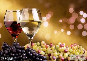 Tranh rượu nho tươi treo tường nhà bếp