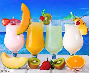 Tranh treo bếp nước ép trái cây đủ loại