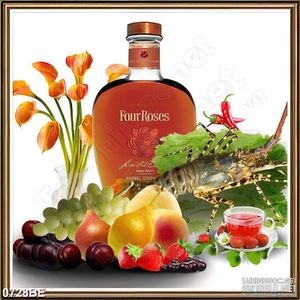 Tranh chai rượu ngoại trên bàn ăn treo bếp