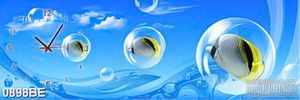 Tranh psd bếp những chú cá dưới lòng biển