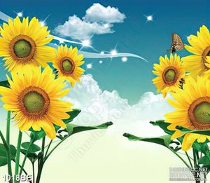 Tranh dán bếp cánh đồng hướng dương