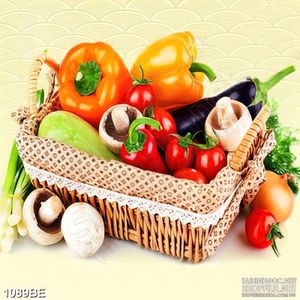 Tranh bếp chiếc giỏ hoa quả xinh