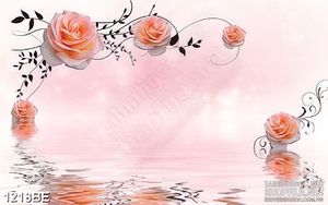 Tranh in uv bếp bông hồng trên dòng nước