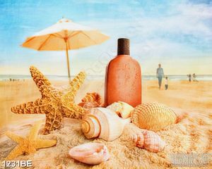 Tranh treo bếp sao biển trên cát
