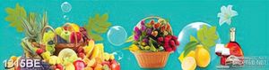 Tranh giỏ đầy hoa tulip treo bếp