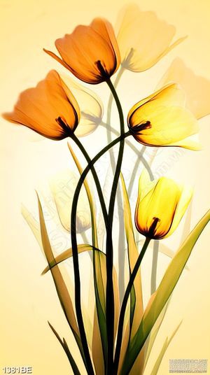 Tranh hoa tulip trong đêm in uv treo bếp