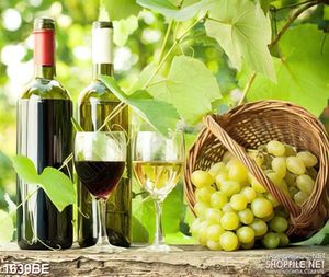 Tranh  những chùm nho tươi trong vườn treo bếp