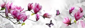 Tranh kính ốp bếp hoa anh đào khoe sắc