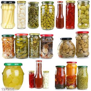 Tranh treo tường phòng bếp các hủ rau củ ngâm