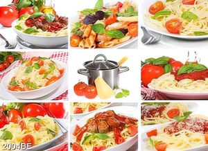 Tranh ghép các món mỳ ý hấp dẫn