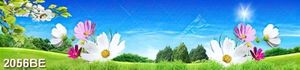 Tranh kính hoa cúc và thiên nhiên tươi đẹp treo tường bếp