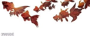 Tranh in kính cá cảnh bơi treo tường bếp