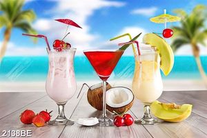 Tranh treo phòng bếp chủ đề nước ép sinh tố mát lạnh