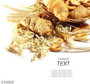 Tranh canvas trang trí bếp bánh mỳ và bông lúa mạch