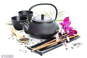 Tranh bộ ấm trà đẹp tinh tế treo tường bếp