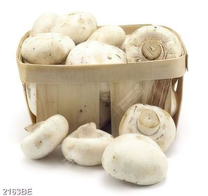 Tranh trang trí bếp giỏ nấm trắng