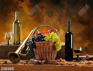 Tranh treo tường bếp  rượu vang chùm nho ý nghĩa