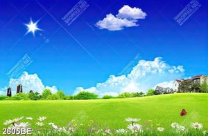 Tranh trang trí tường bếp bầu trời trong xanh