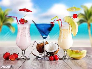 Tranh bếp 2 ly sinh tố và coktai mát lạnh