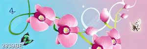 Tranh kính hoa lan hồ điệp và bươm bướm treo tường bếp