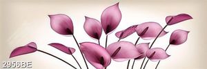 Tranh kính những bông hoa tím treo tường bếp