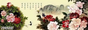 Tranh thêu hoa mẫu đơn treo tường phòng bếp