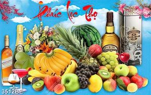 Tranh canvas phúc lộc thọ treo tường bếp