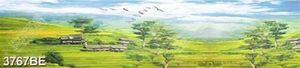 Tranh núi rừng Tây Bắc treo tường nhà bếp