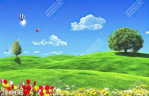 Tranh treo tường nhà bếp bầu trời hoa cỏ