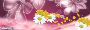 Tranh 3D bông hoa in kính ốp tường bếp