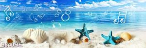 Tranh đại dương xanh treo tường bếp