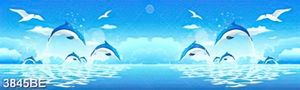 Tranh đại dương cá heo treo tường nhà bếp