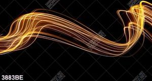 Tranh kính 3d ánh sáng vàng trên nền đen ốp tường bếp