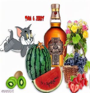 Tranh gạch tom & jearry ốp tường bếp