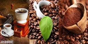 Tranh cà phê nguyên chất treo phòng bếp 3 tấm