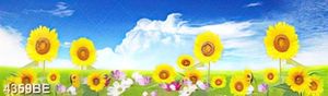 Tranh khổ ngang hoa hướng dương trang trí tường bếp