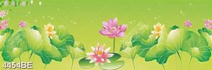 Tranh kính 3d hoa sen ốp tường bếp