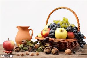 Tranh canvas nhà bếp đẹp giỏ trái cây tươi