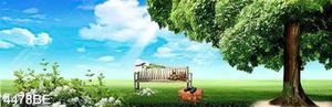 Tranh vẽ khoảng trời tươi đẹp treo tường bếp