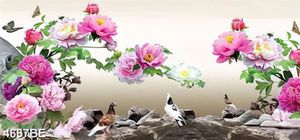 Tranh trang trí phòng bếp cành hoa đẹp và những chú chim