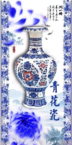Tranh bình hoa trang trí thư pháp