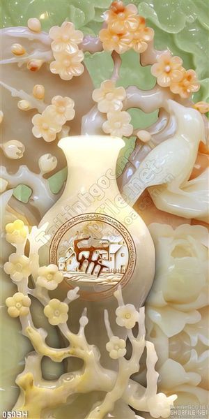 Tranh bình hoa giả ngọc treo tường độc đáo
