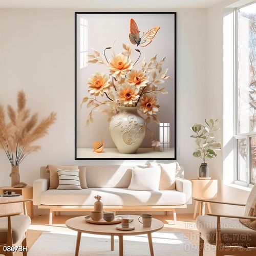 Tranh bình hoa đẹp decor trang trí tường