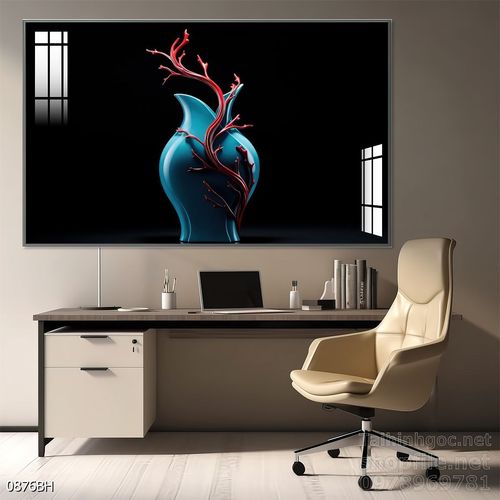 Mẫu tranh bình hoa nghệ thuật decor trang trí tường