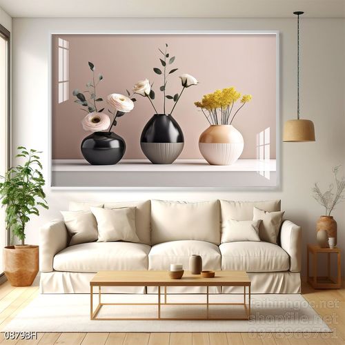Mẫu tranh bình hoa đẹp hiện đại trang trí tường nhà