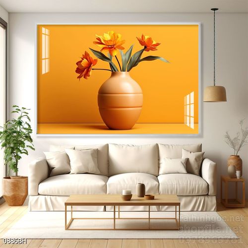 Tranh bình hoa đẹp decor trang trí tường
