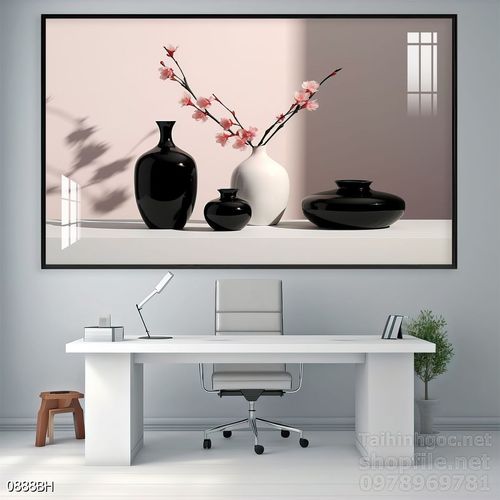 Tranh bình hoa hiện đại treo tường sang trọng ý nghĩa