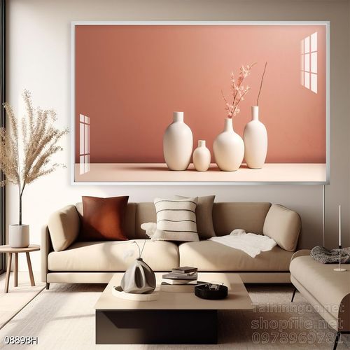 Mẫu tranh bình hoa nghệ thuật decor tường 